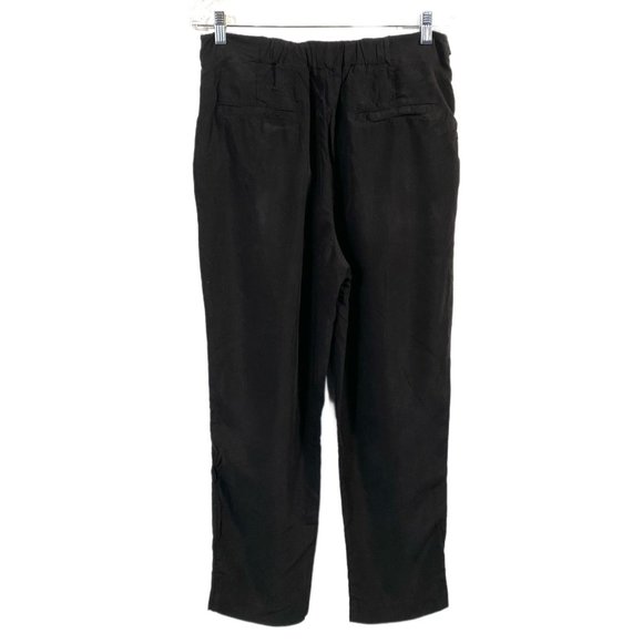 Anthropologie, Cupro Wrap Trousers, Black Pants, Modal, Viscose, Brown Buckle, M - Picture 7 of 12